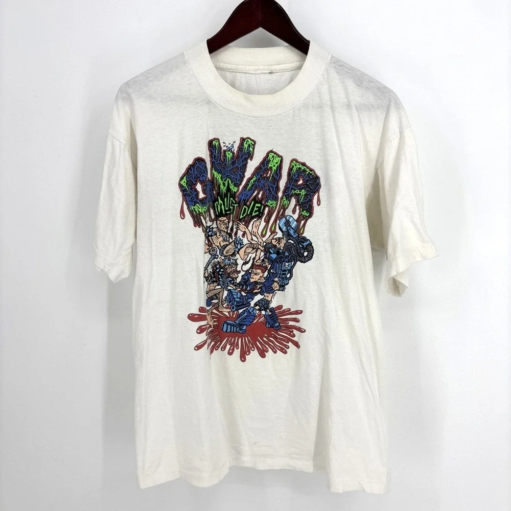 Vintage 80s GWAR Must Die Shirt Party Tour Metal Band Grunge XL 90s SUPER RARE!